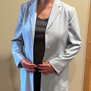 Ralph Lauren Light Blue Wool Mid Long Wool Size 10 Blazer